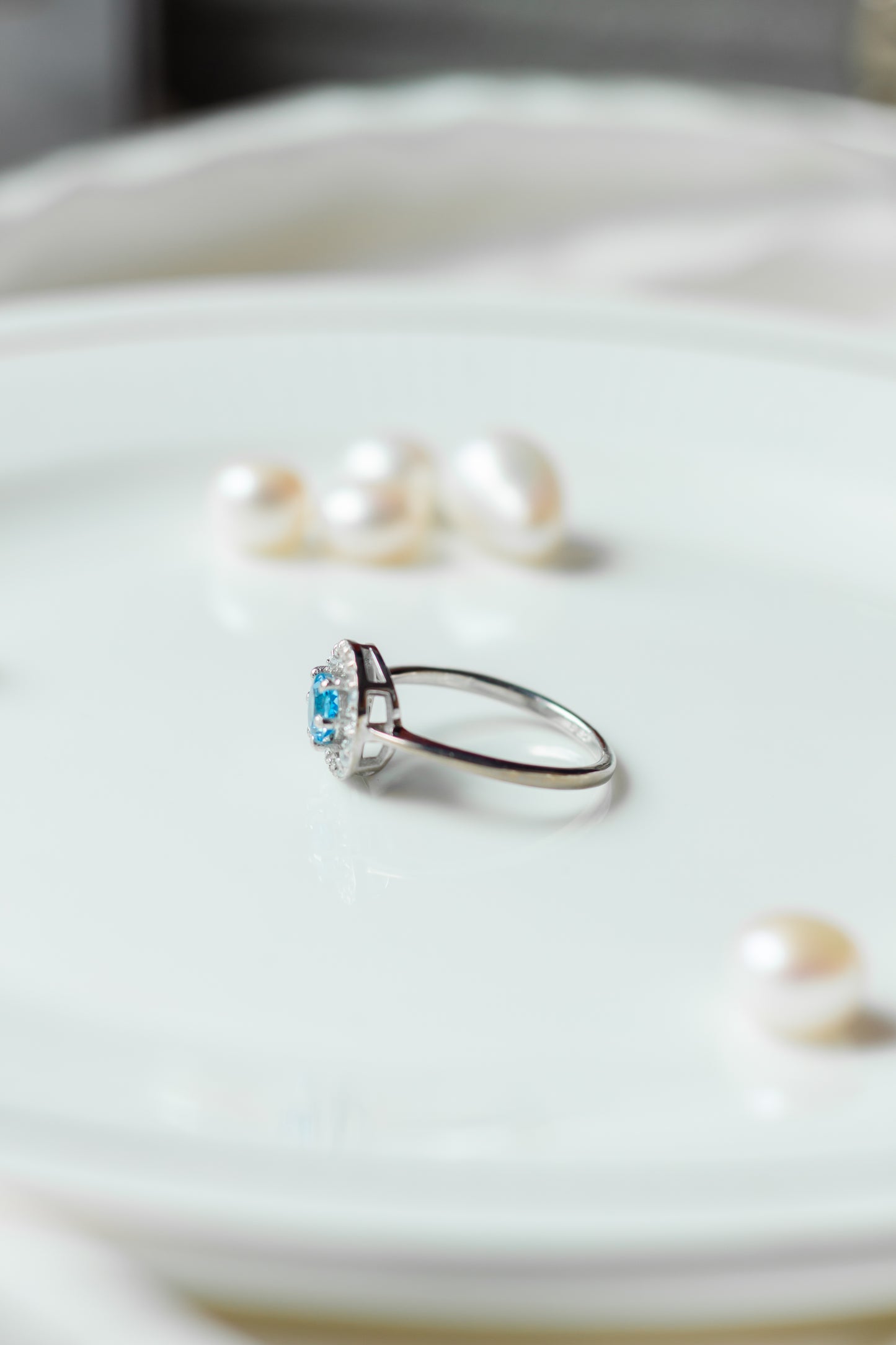 Minimalist Swiss Blue Topaz Ring