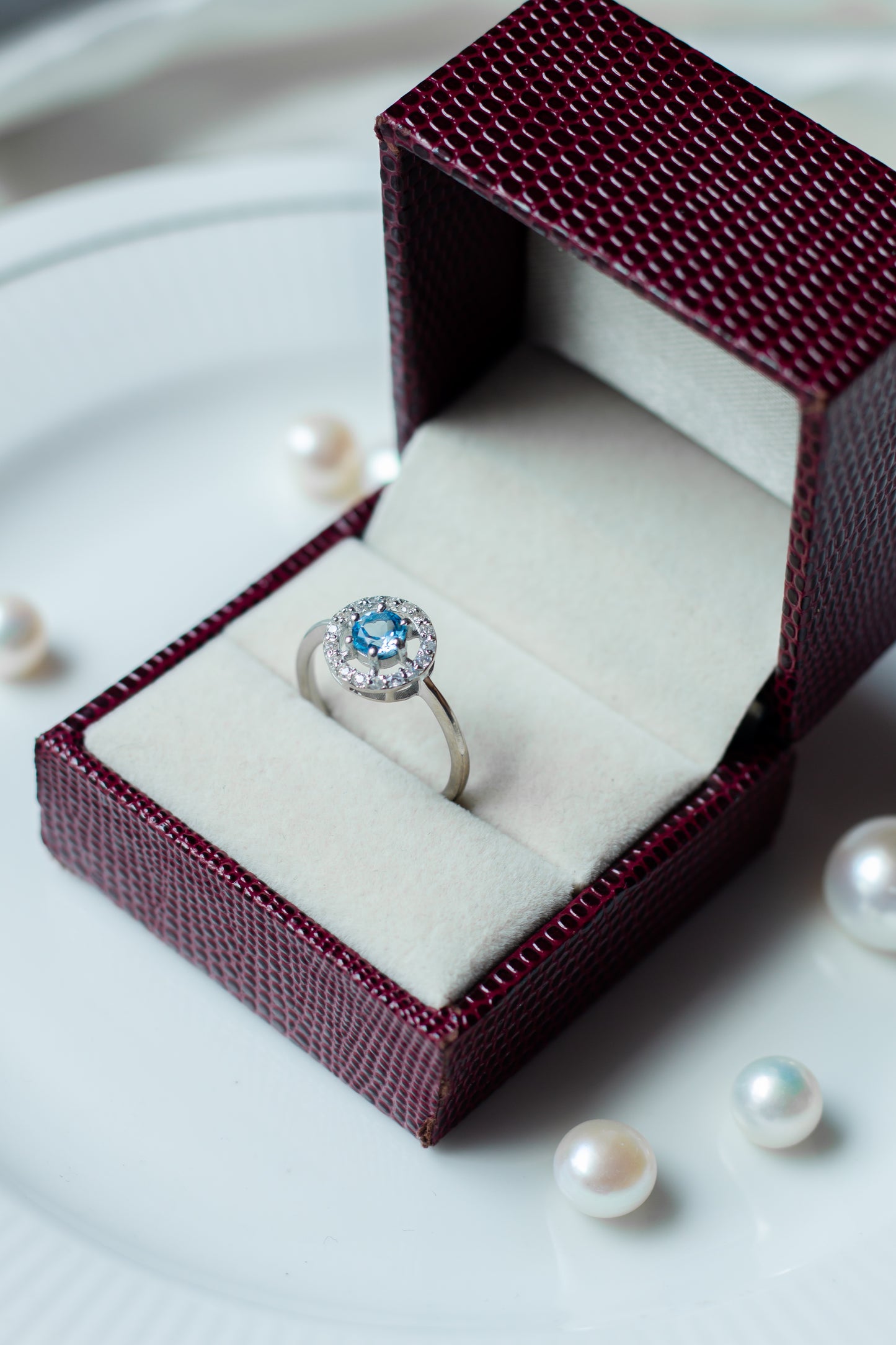 Minimalist Swiss Blue Topaz Ring