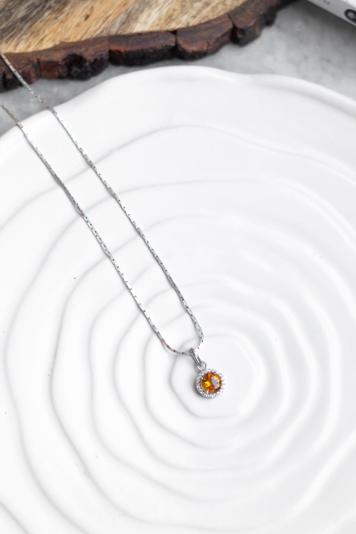 Citrine Halo Pendant