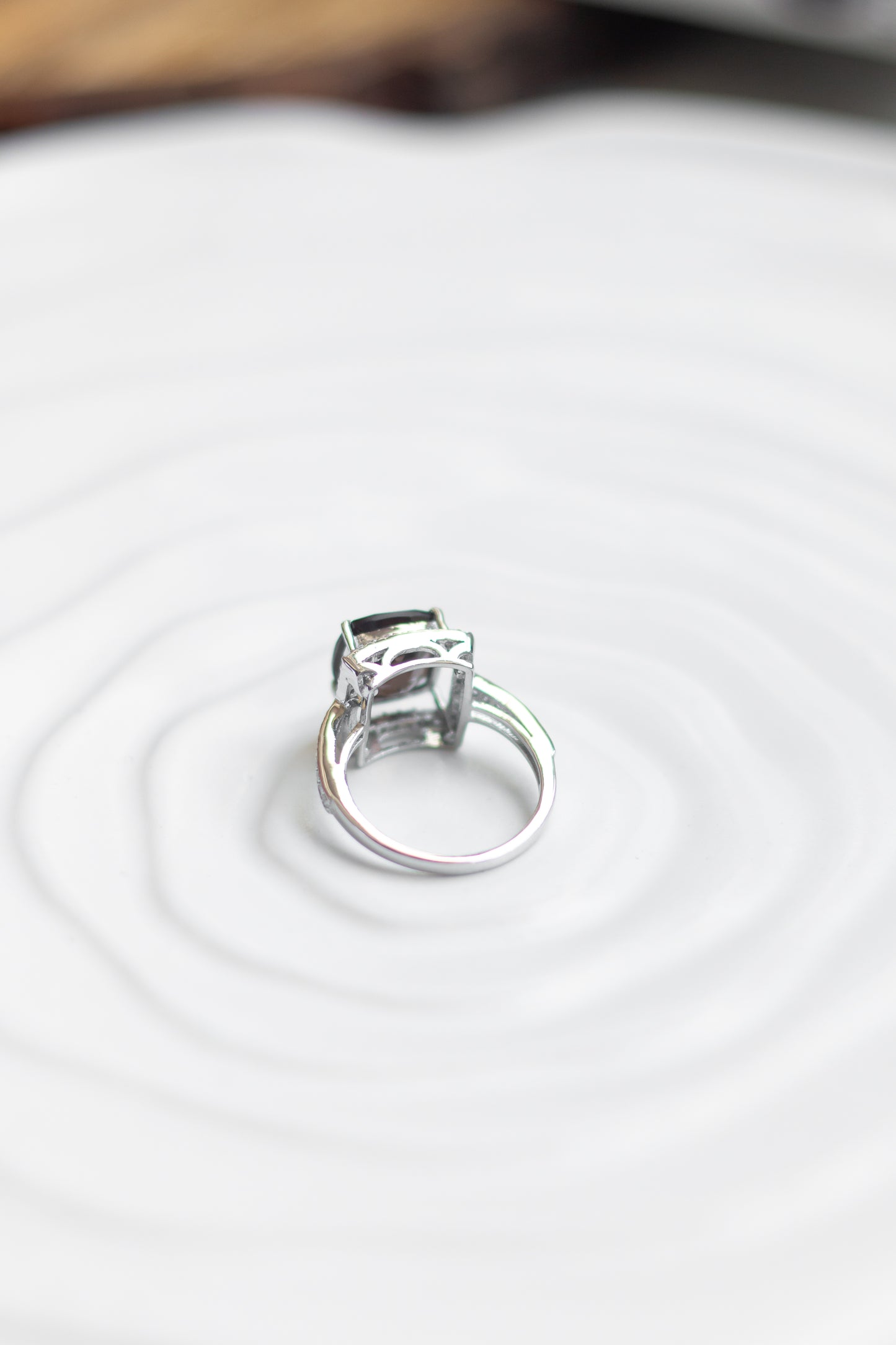 Smoky Cushion Statement Ring