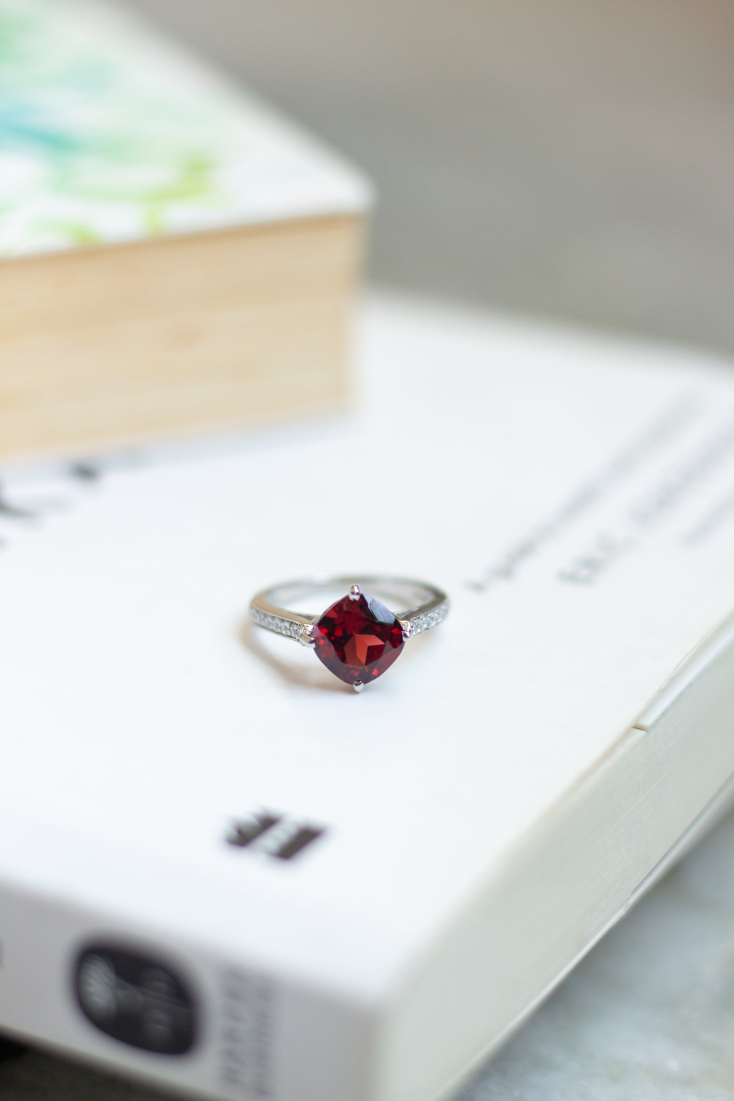 Garnet Cushion Ring
