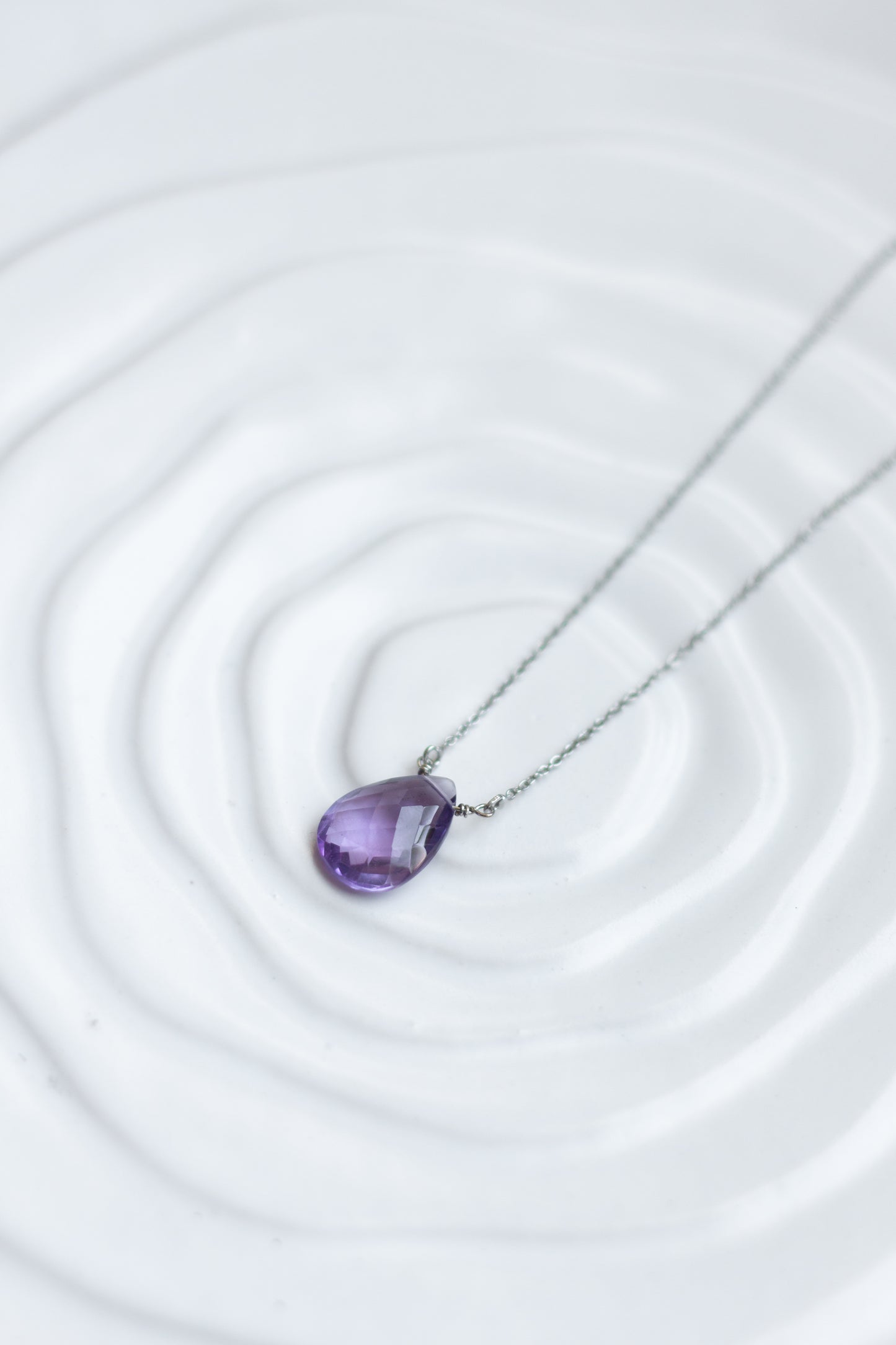 Amethyst Rain Drop Necklace