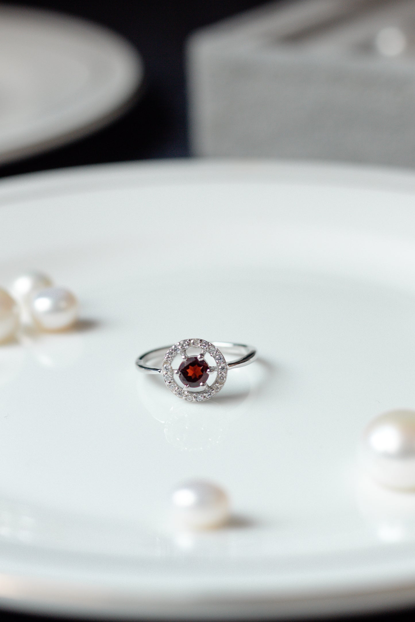 Minimalist Garnet Ring