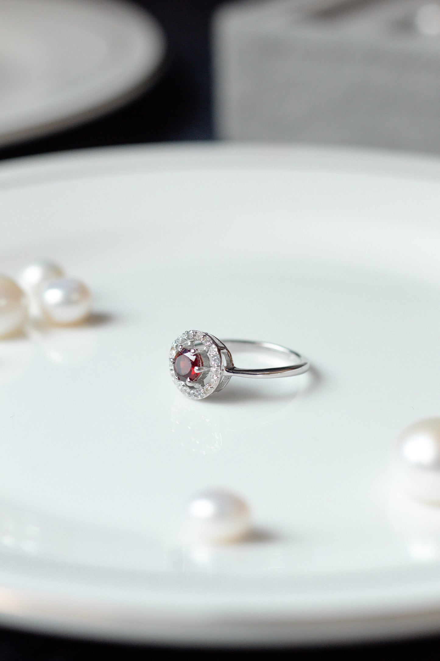 Minimalist Garnet Ring