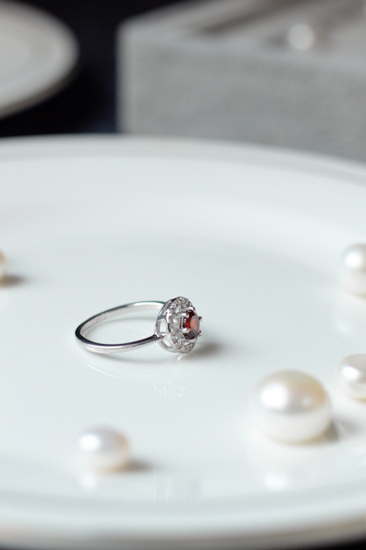 Minimalist Garnet Ring