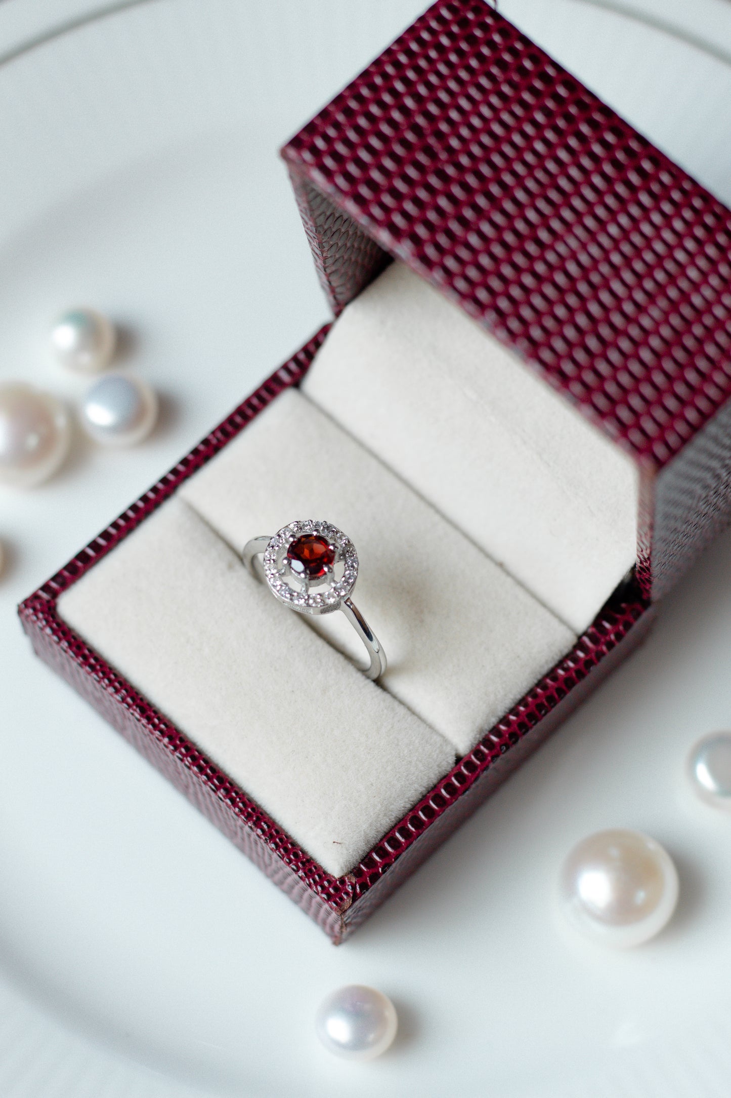 Minimalist Garnet Ring