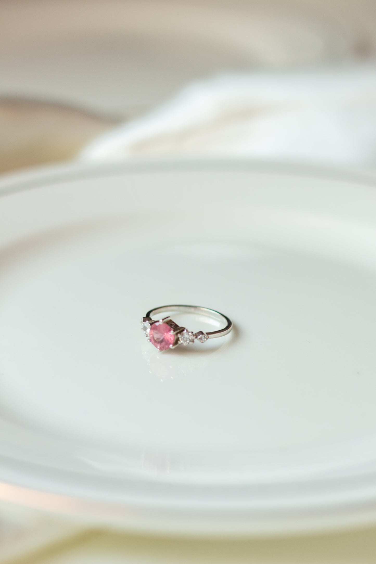 Pink Tourmaline Stacking Ring