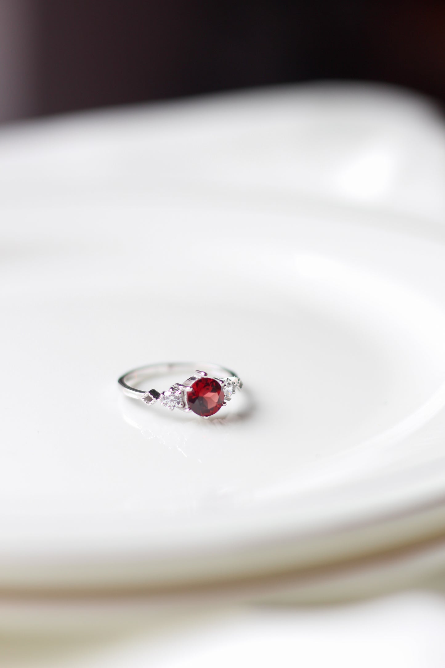 Red Garnet Stacking Ring
