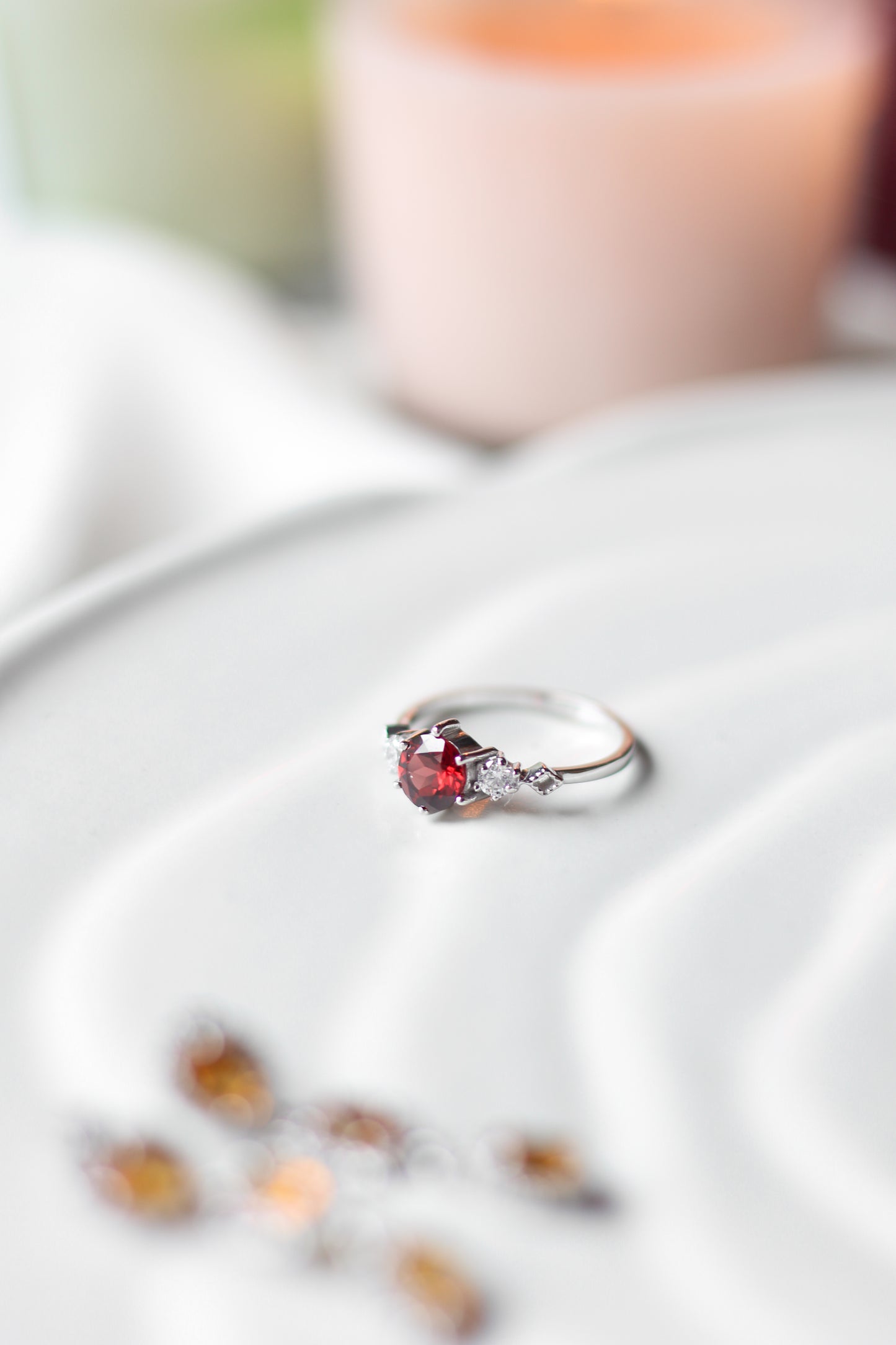 Red Garnet Stacking Ring