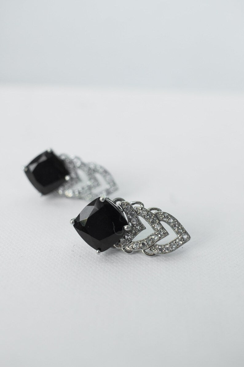Black onyx earrings in 925 Sterling Silver