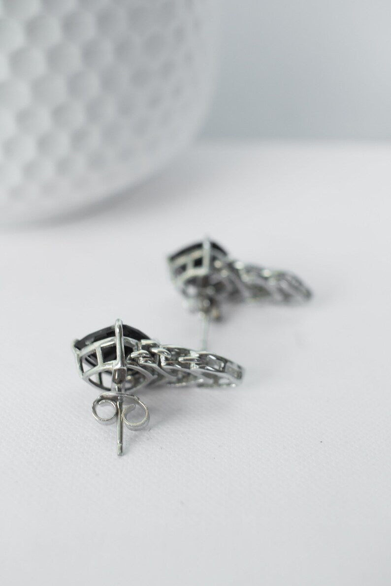 Black onyx earrings in 925 Sterling Silver