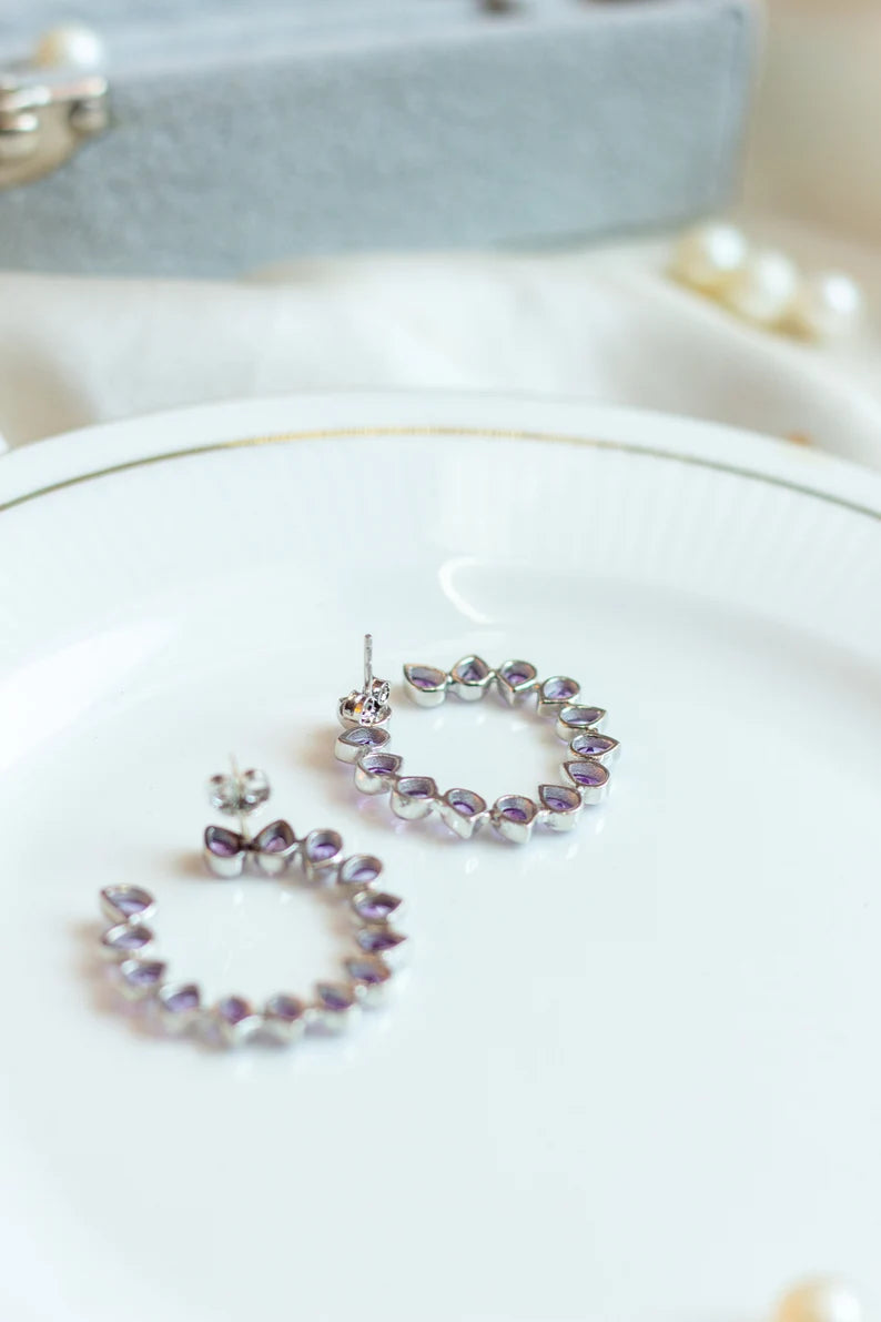Lustrous Lilac Hoops
