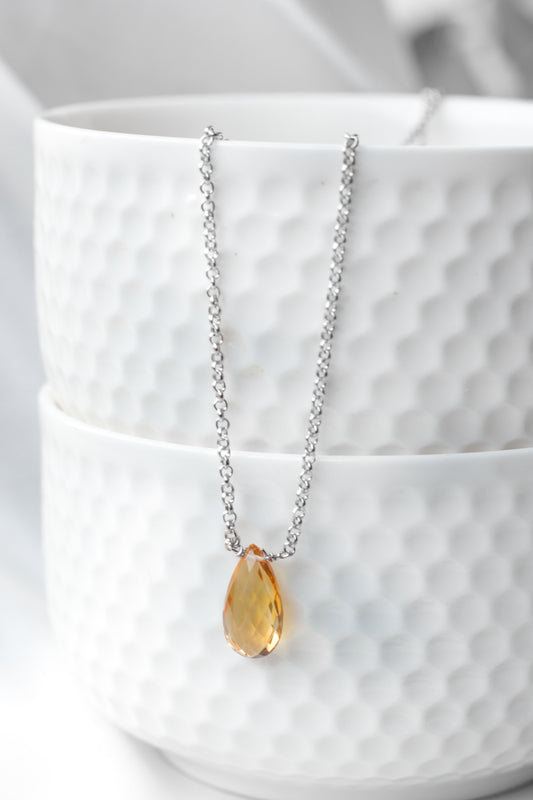 Citrine Drop Necklace