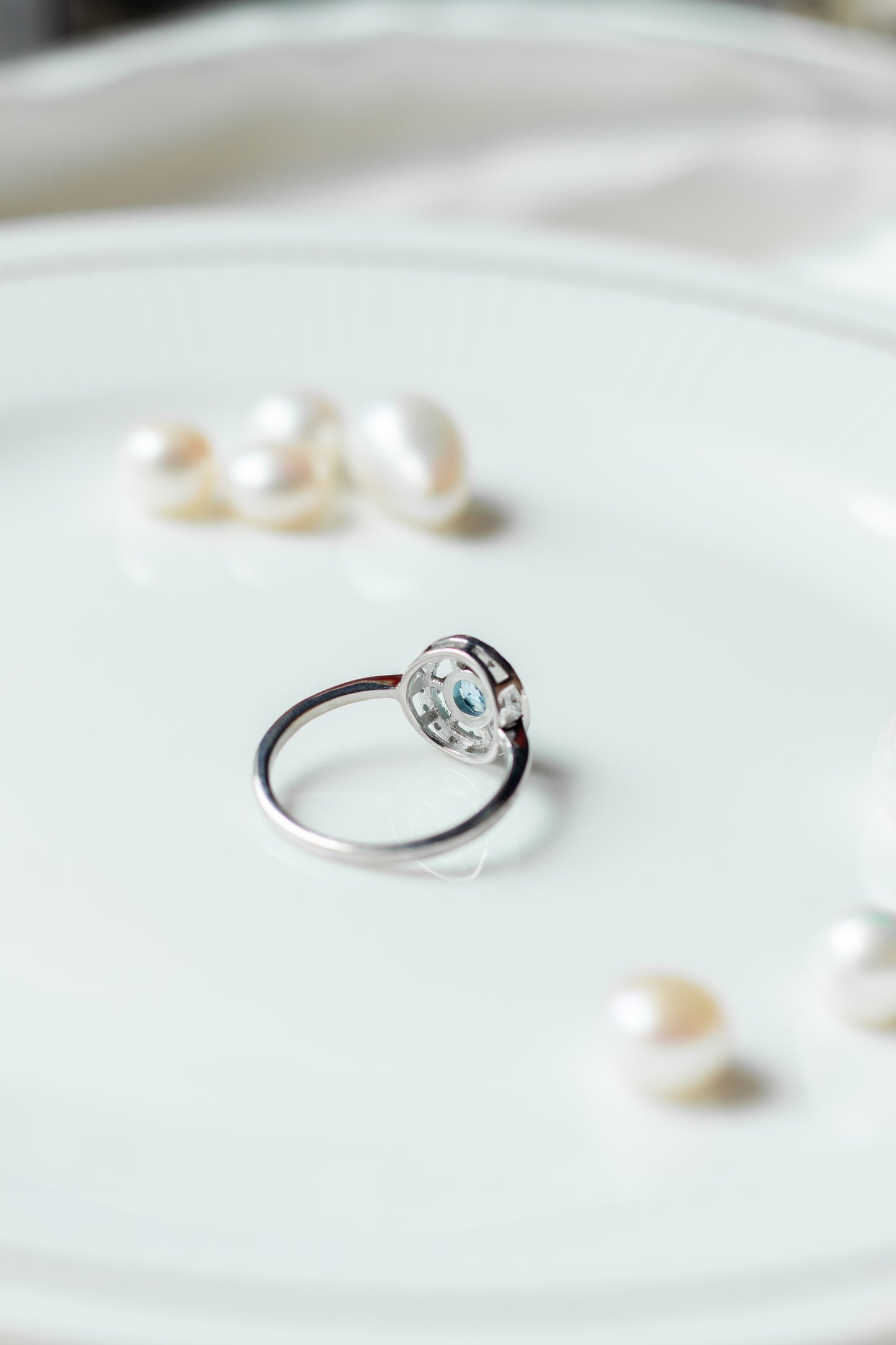 Minimalist Swiss Blue Topaz Ring