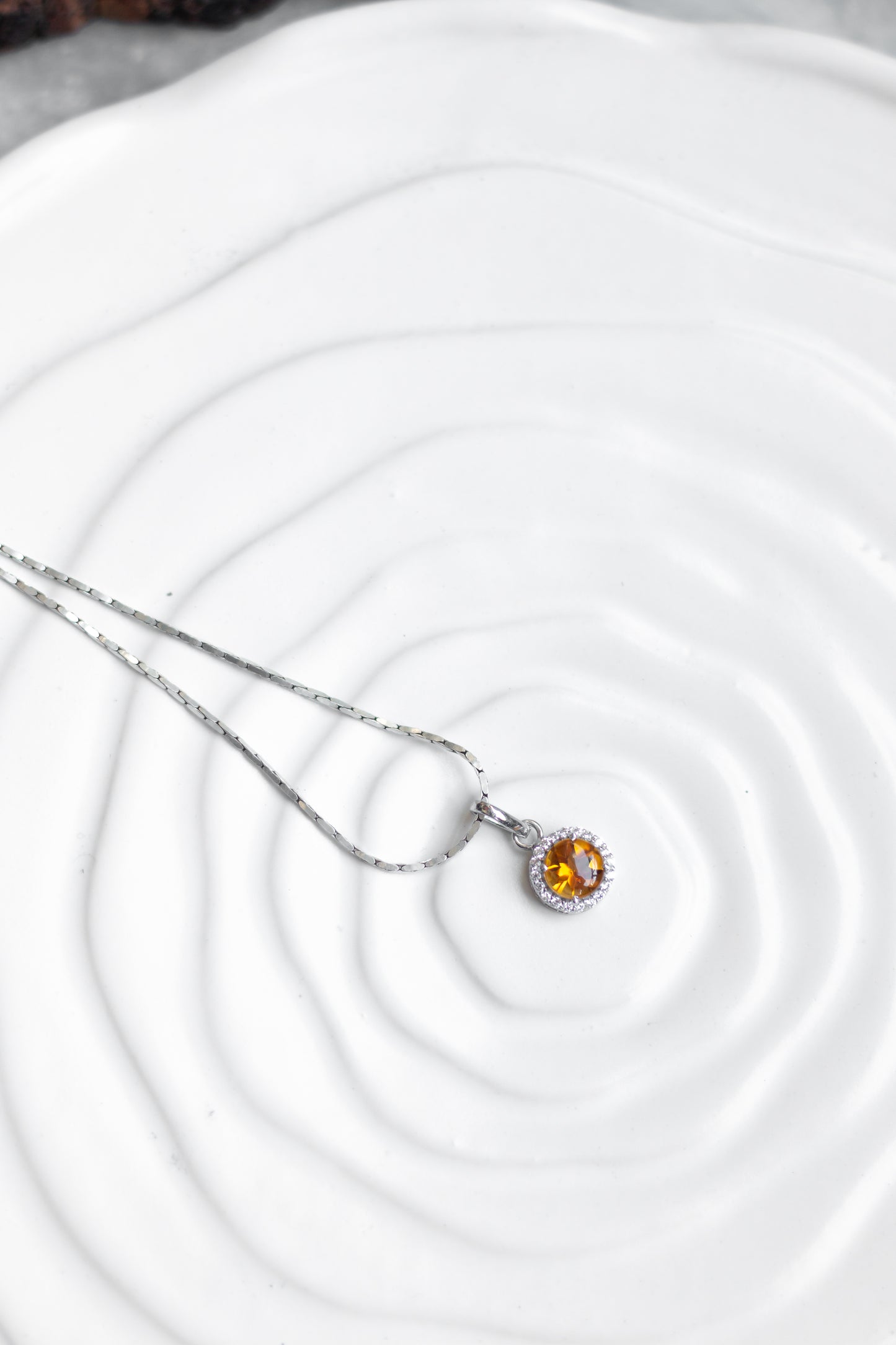 Citrine Halo Pendant