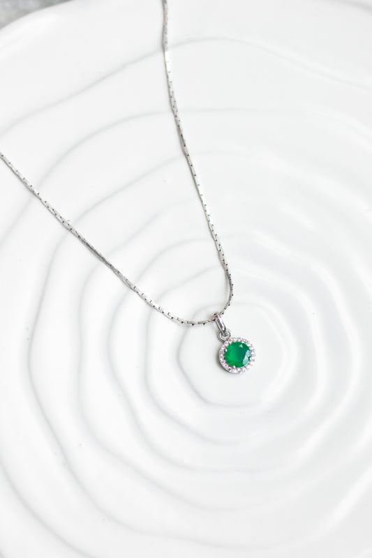 Green Onyx Halo Pendant