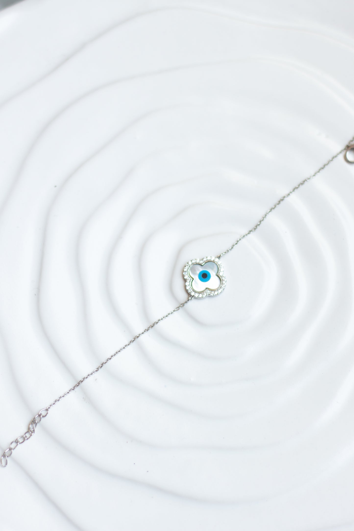 Clover Halo Evil Eye Bracelet