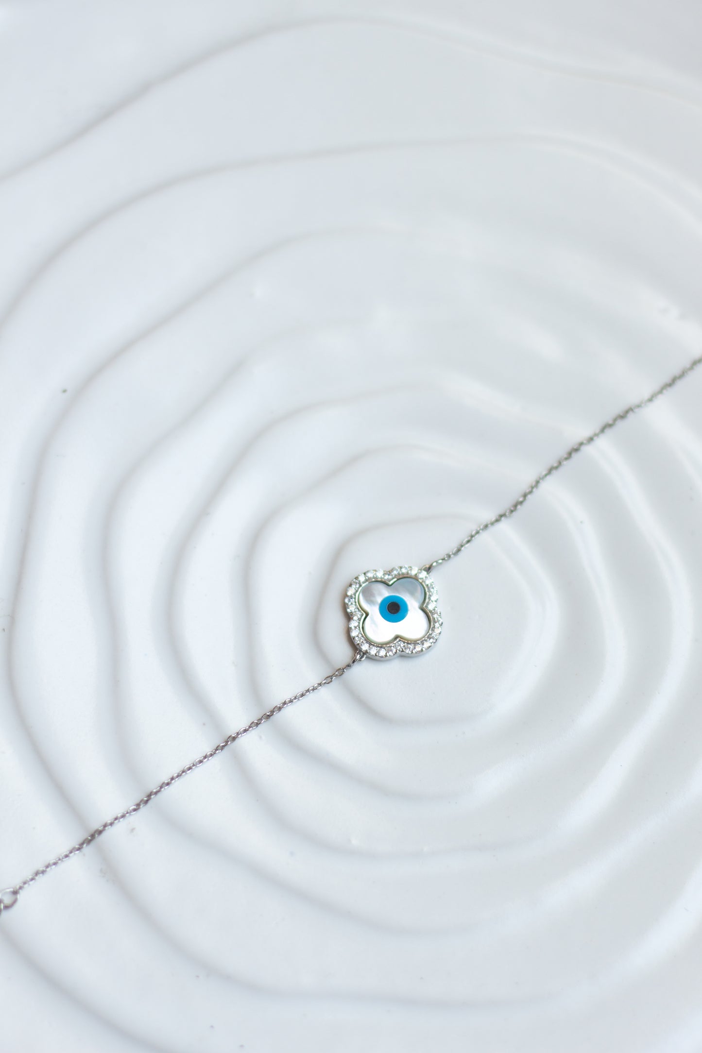 Clover Halo Evil Eye Bracelet