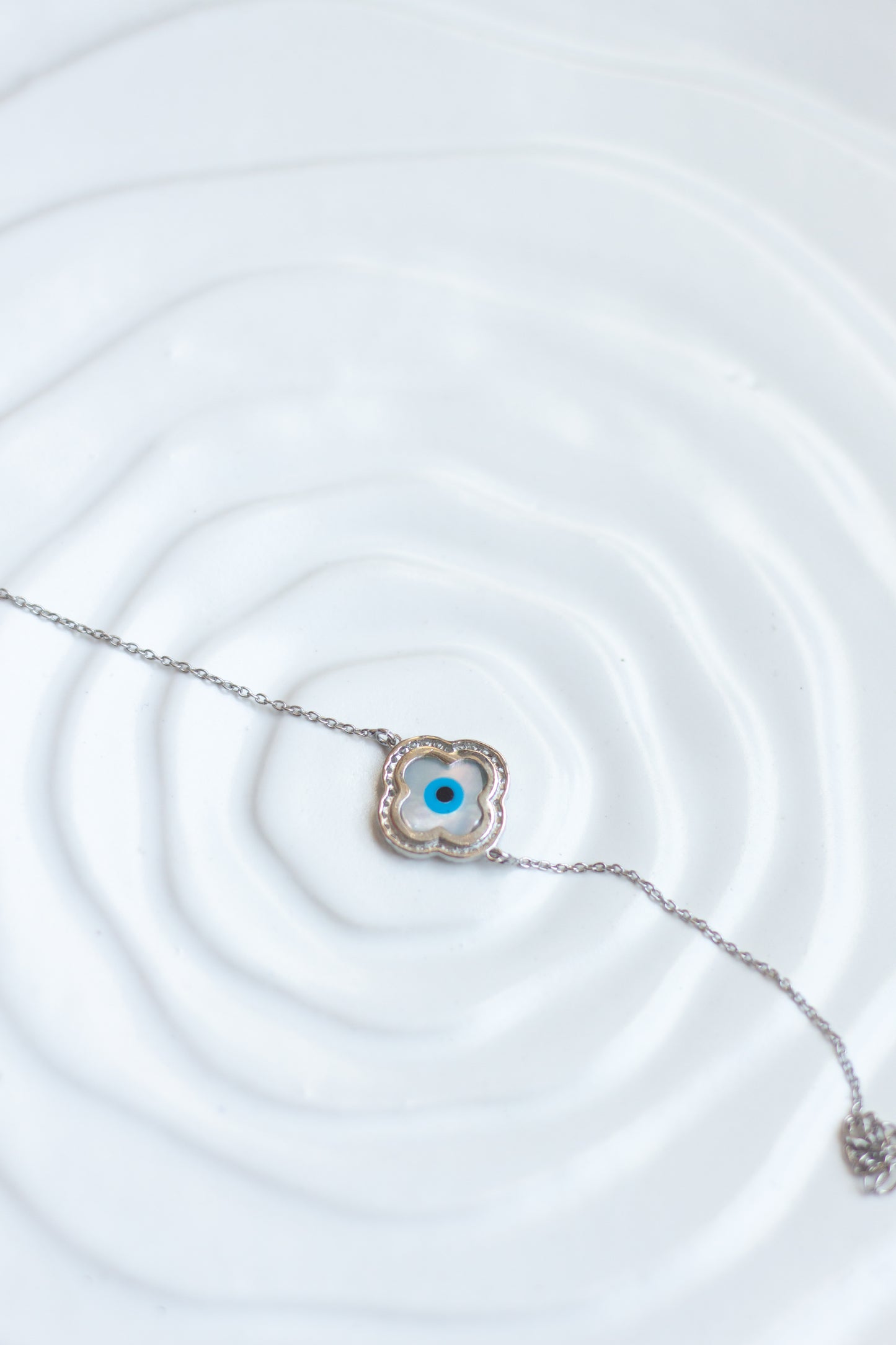 Clover Halo Evil Eye Bracelet