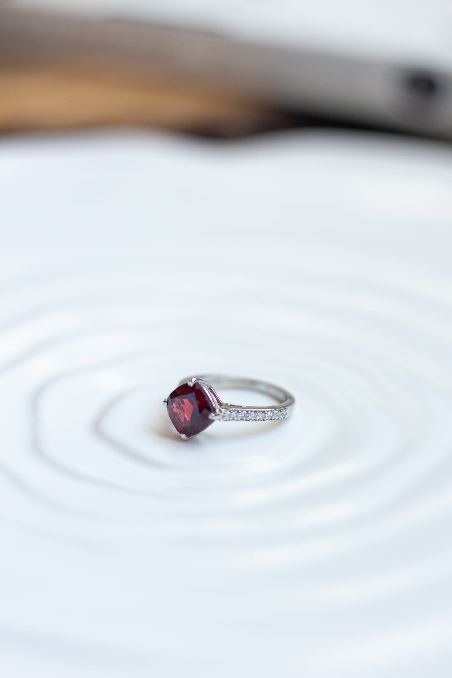 Garnet Cushion Ring