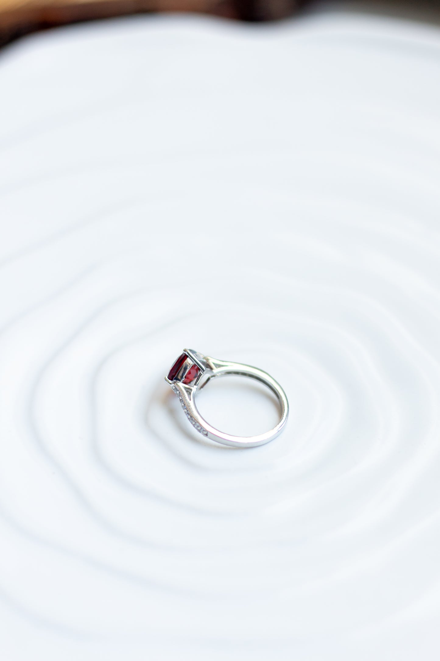 Garnet Cushion Ring