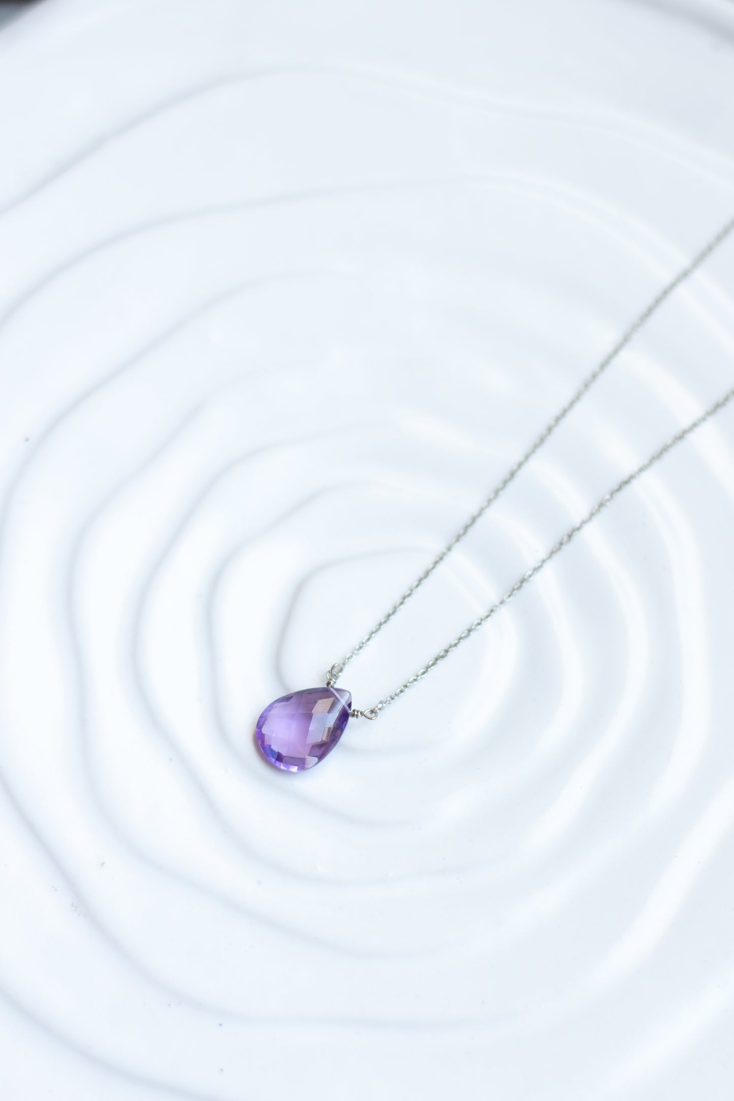Amethyst Rain Drop Necklace