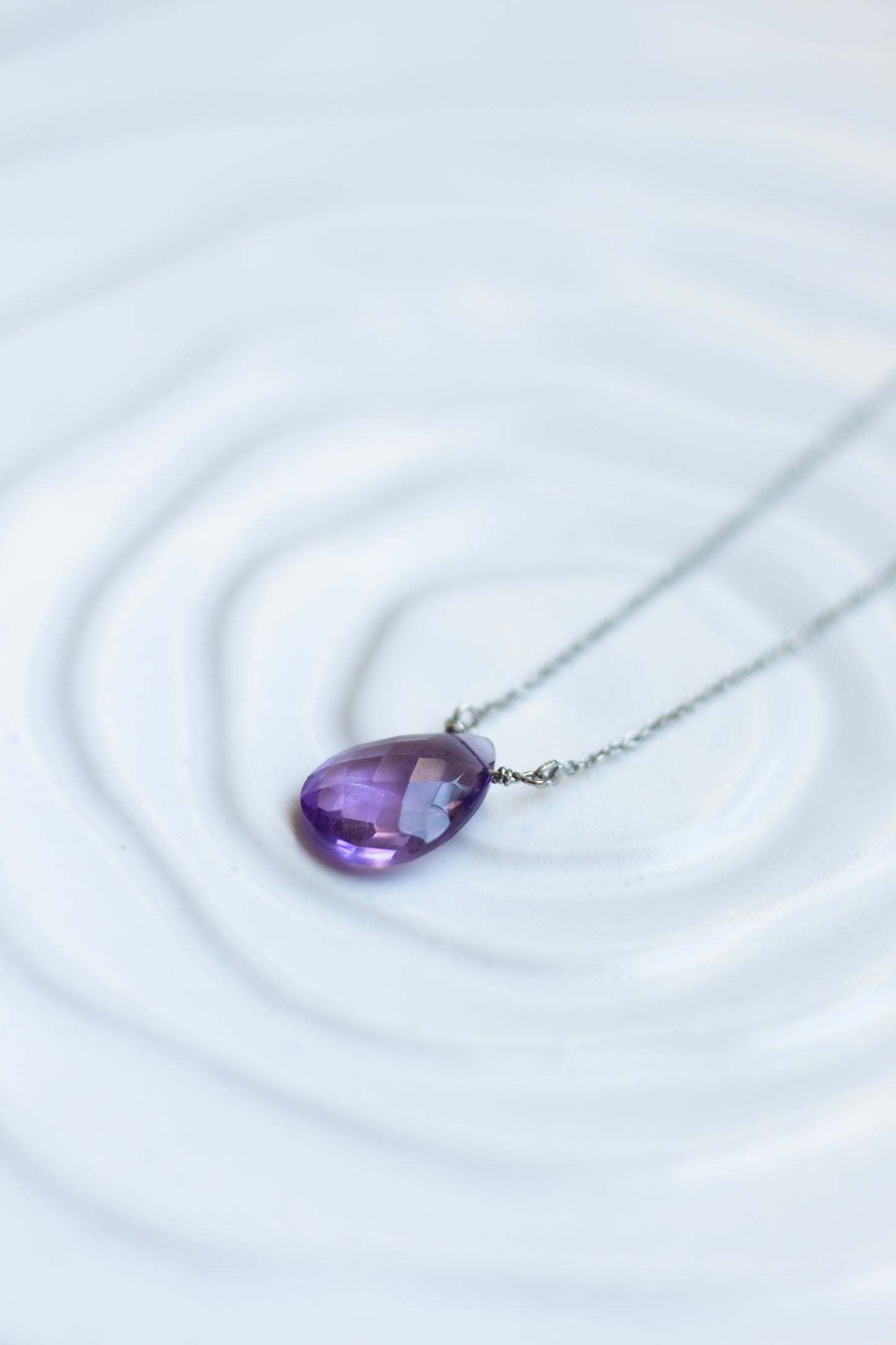 Amethyst Rain Drop Necklace