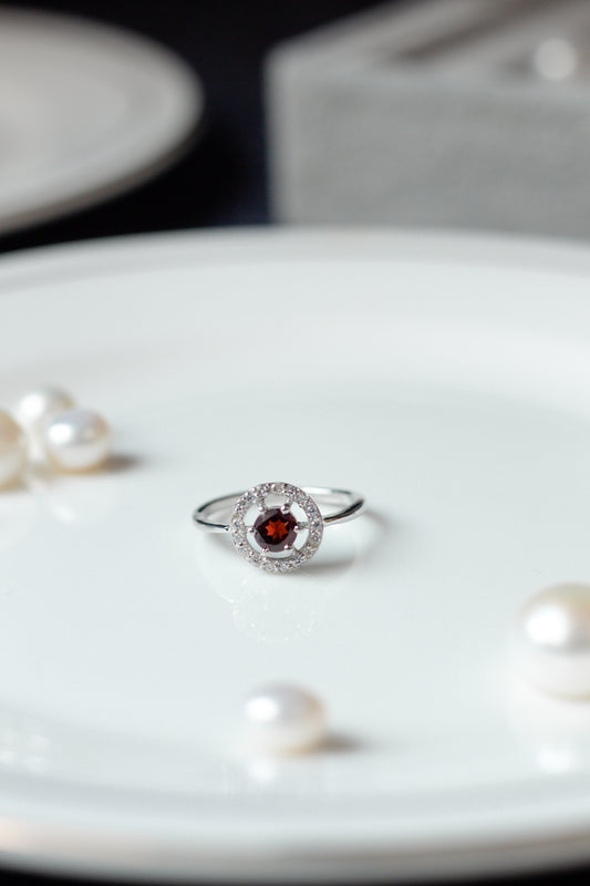 Minimalist Garnet Ring