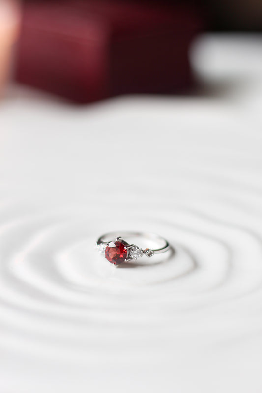 Red Garnet Stacking Ring