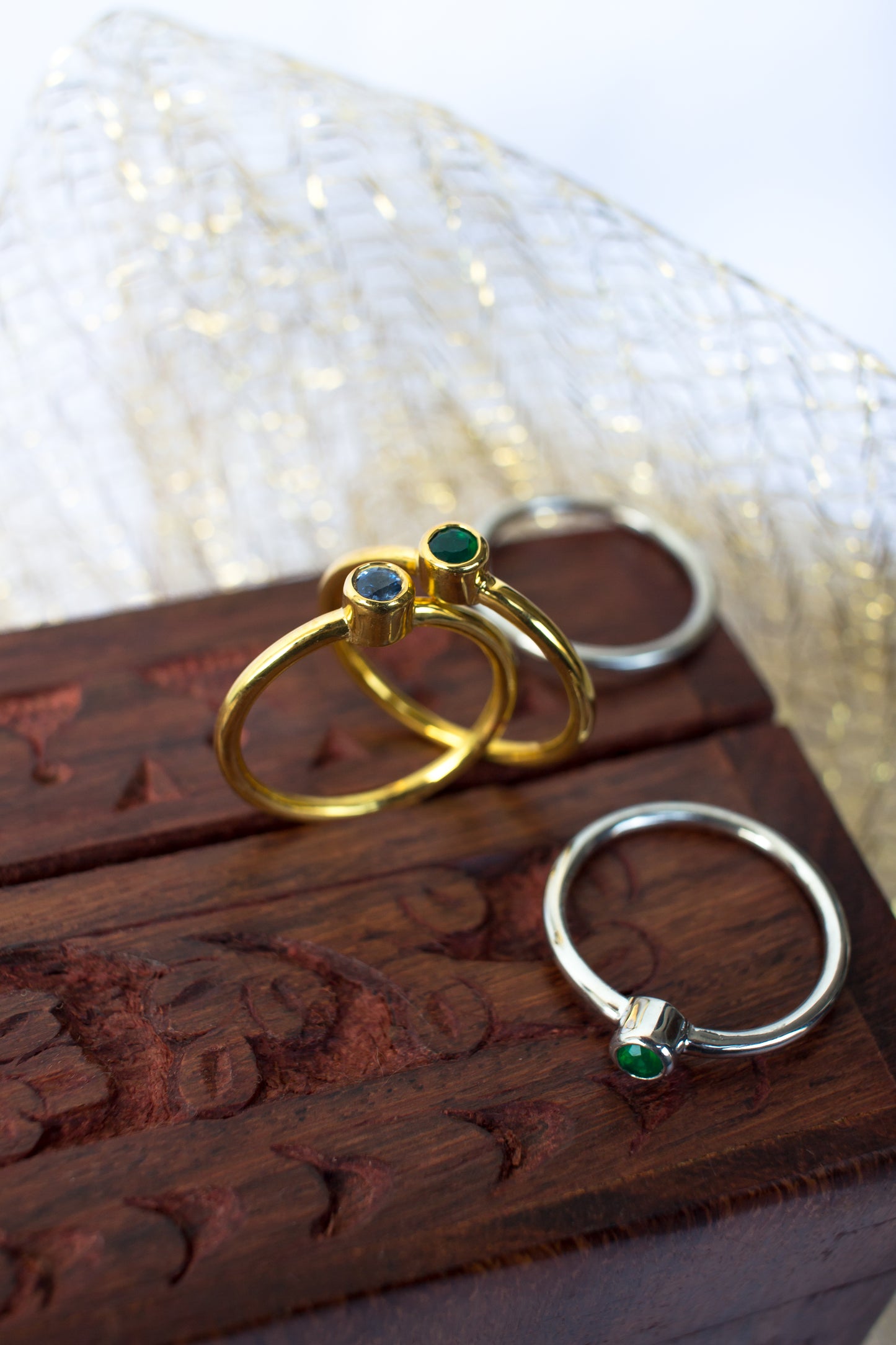 Sleek Birthstone Stack