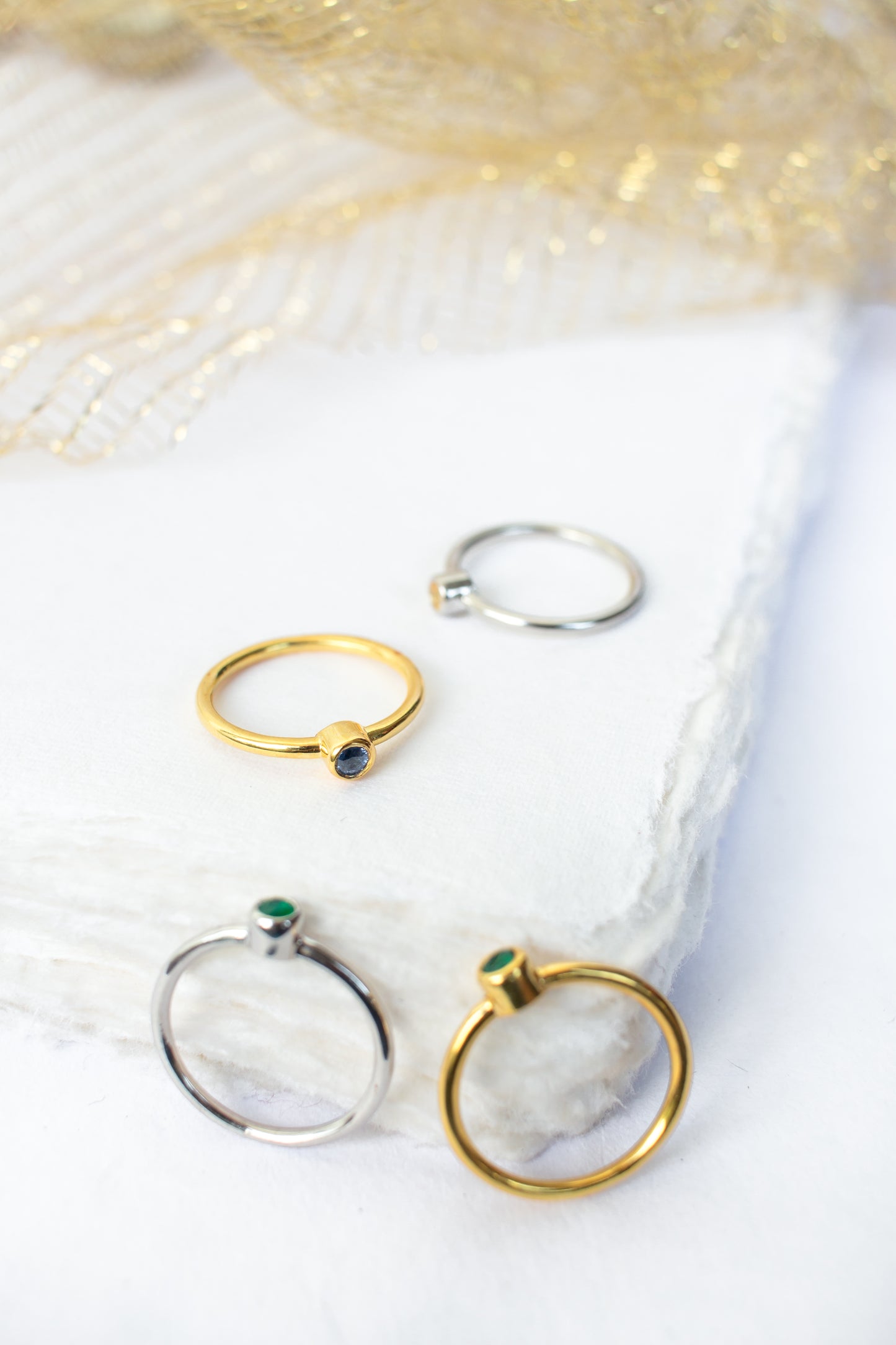 Sleek Birthstone Stack
