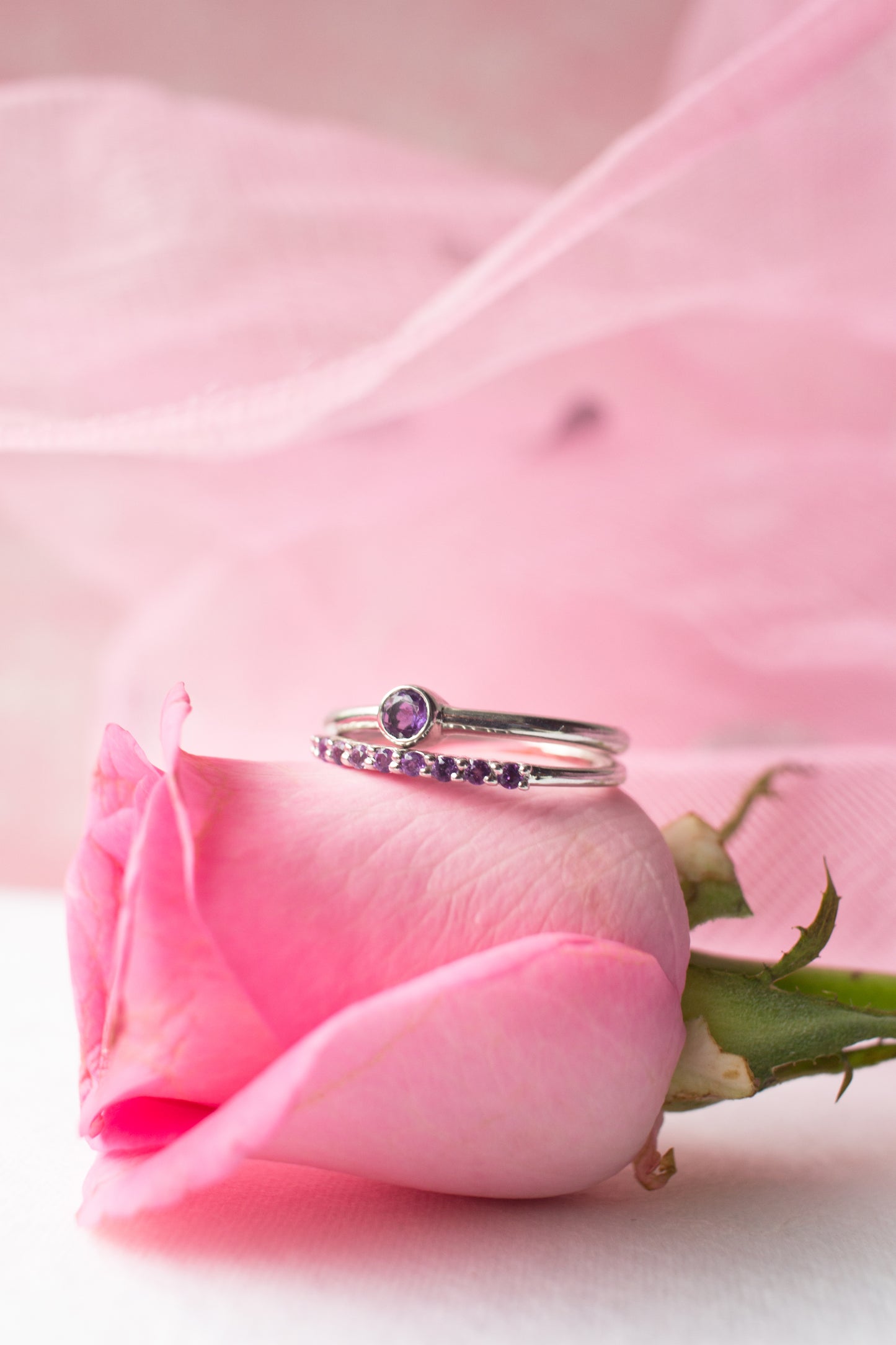 Sleek Birthstone Stack