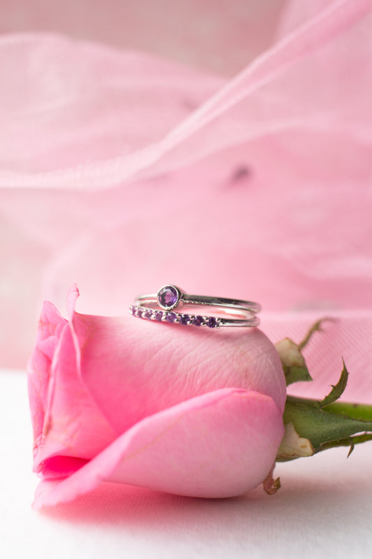 Sleek Birthstone Stack