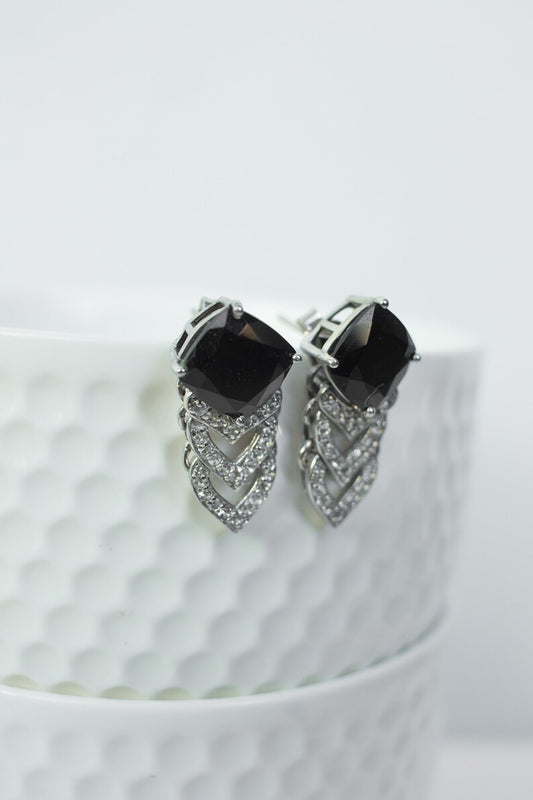Black onyx earrings in 925 Sterling Silver