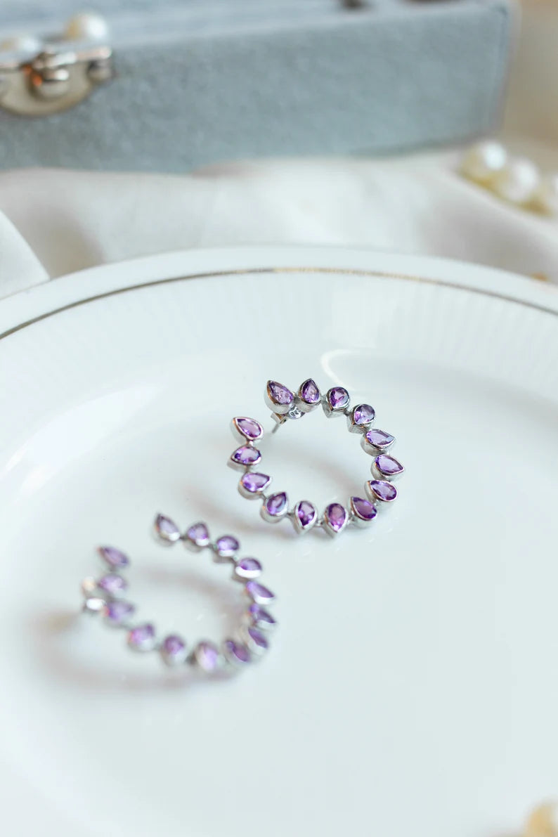 Lustrous Lilac Hoops