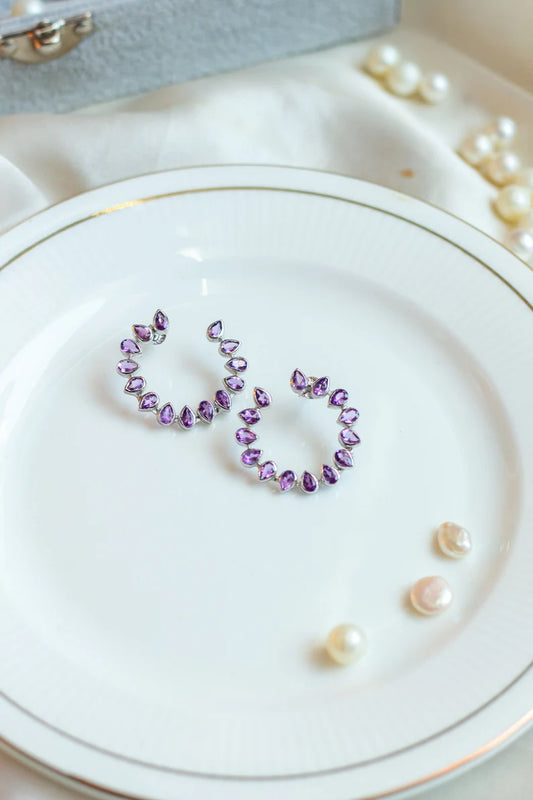Lustrous Lilac Hoops